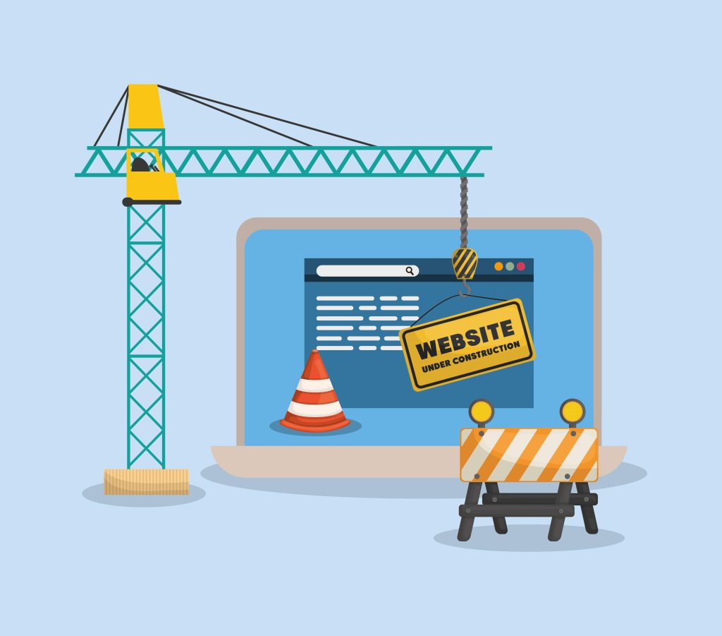 website under construction with laptop vector illustration design